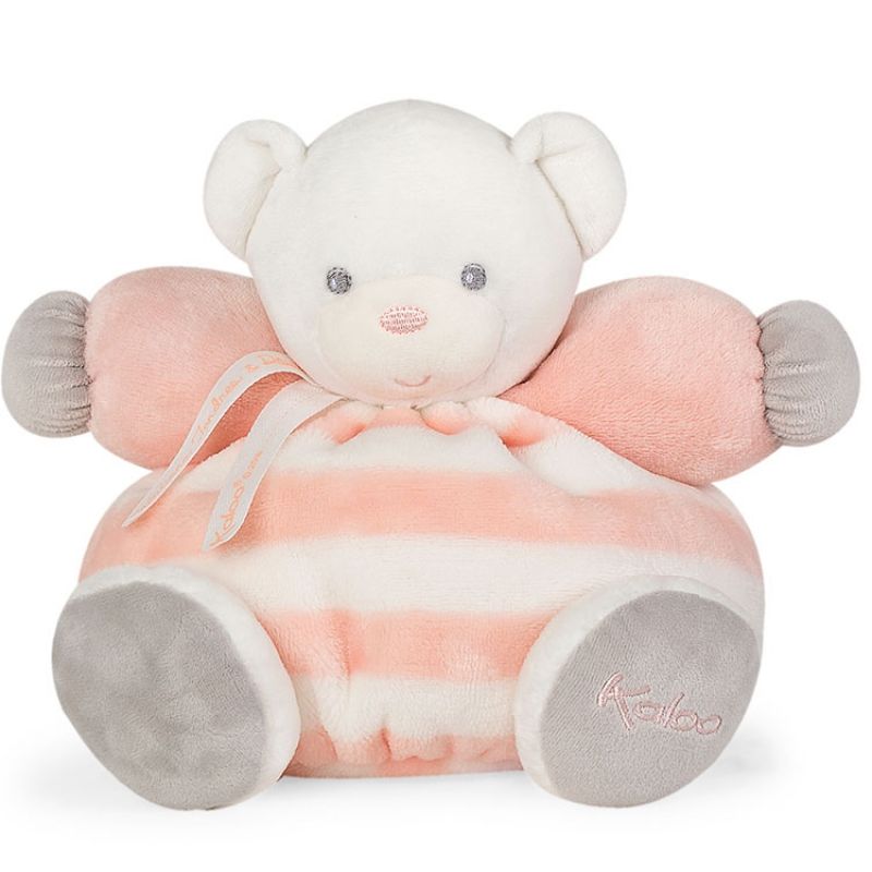  bébé pastel peluche ours blanc orange rayé 25 cm 